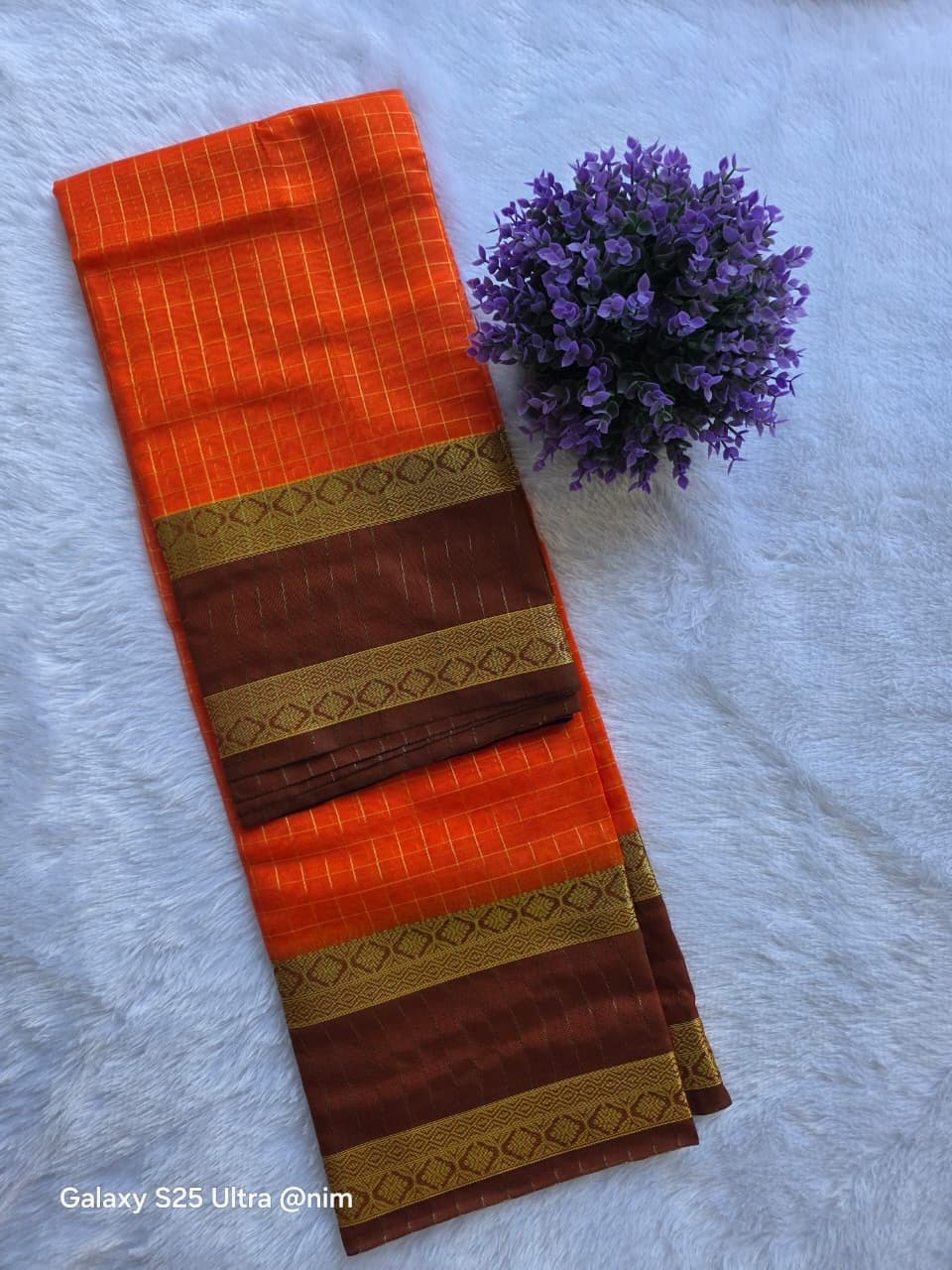 Coco Silk Saree — Copper & Wine